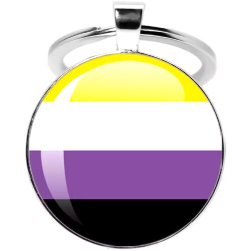 Keyring silver 'non-binary'